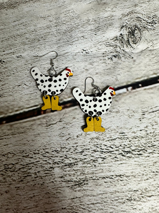 A Chicken In Boots Earrings